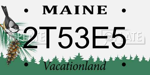 2T53E5 Maine License Plate