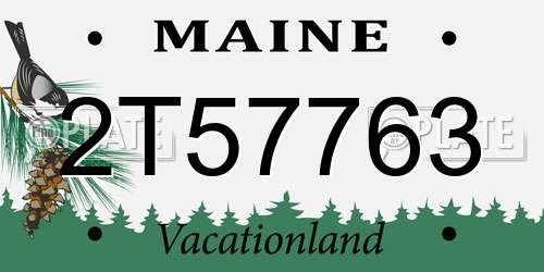 2T57763 Maine License Plate