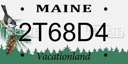 2T68D4 Maine License Plate