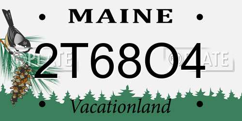 2T68O4 Maine License Plate