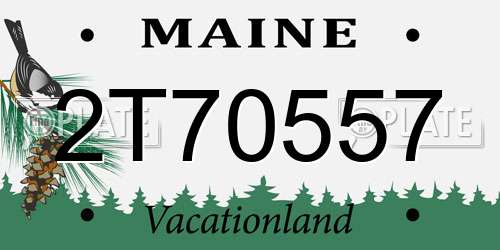 2T70557 Maine License Plate
