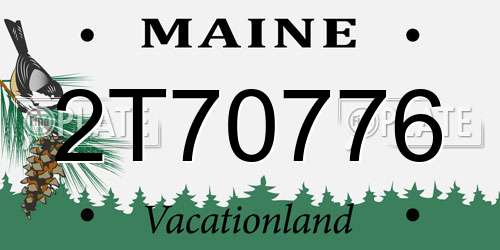 2T70776 Maine License Plate
