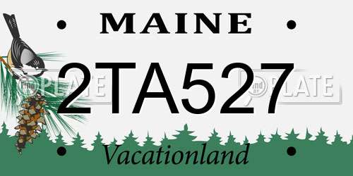 2TA527 Maine License Plate
