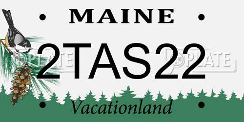 2TAS22 Maine License Plate