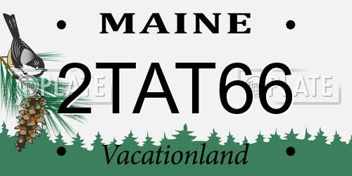 2TAT66 Maine License Plate