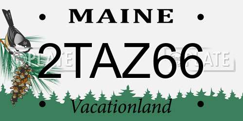 2TAZ66 Maine License Plate