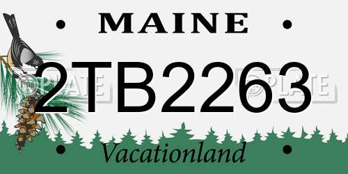 2TB2263 Maine License Plate