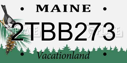 2TBB273 Maine License Plate