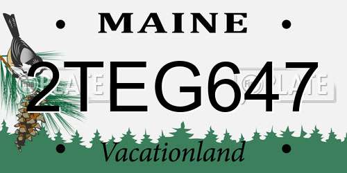 2TEG647 Maine License Plate