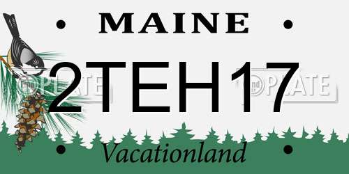 2TEH17 Maine License Plate
