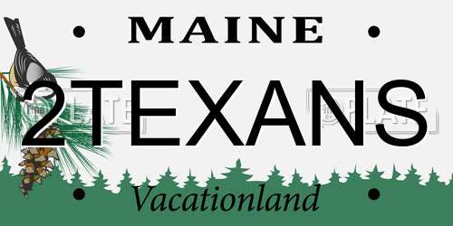 2TEXANS Maine License Plate