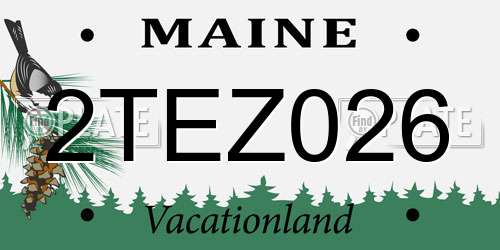 2TEZ026 Maine License Plate