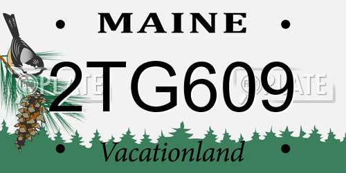 2TG609 Maine License Plate