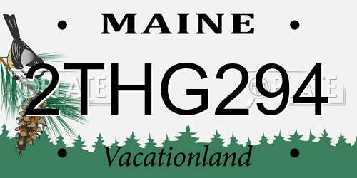 2THG294 Maine License Plate