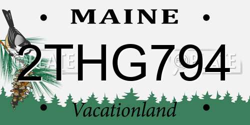 2THG794 Maine License Plate