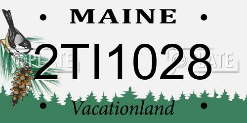 2TI1028 Maine License Plate