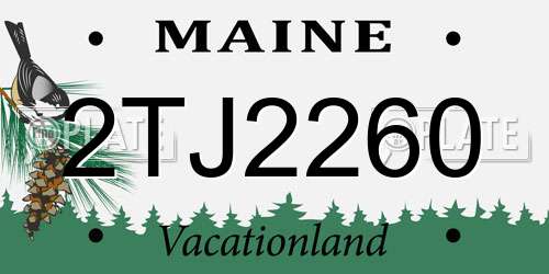 2TJ2260 Maine License Plate