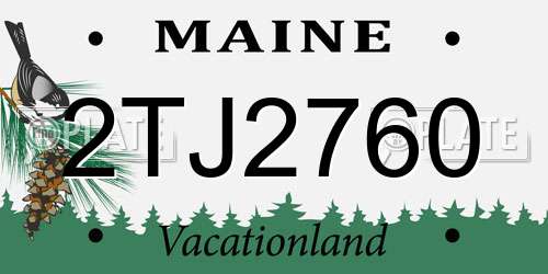 2TJ2760 Maine License Plate