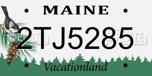 2TJ5285 Maine License Plate