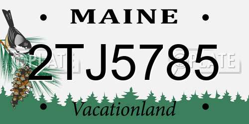 2TJ5785 Maine License Plate