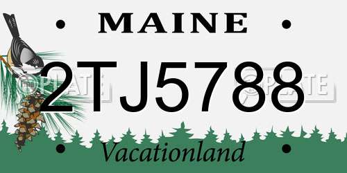2TJ5788 Maine License Plate