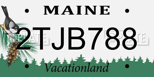 2TJB788 Maine License Plate