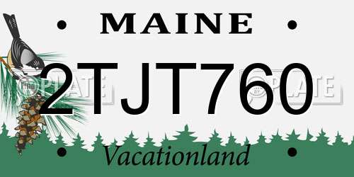 2TJT760 Maine License Plate