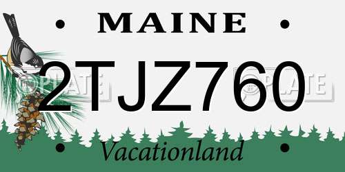 2TJZ760 Maine License Plate