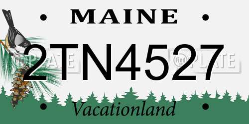 2TN4527 Maine License Plate