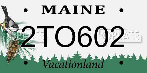 2TO602 Maine License Plate