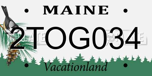 2TOG034 Maine License Plate