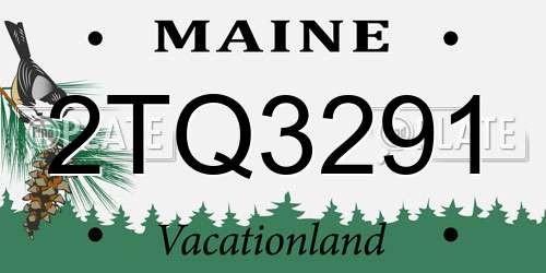 2TQ3291 Maine License Plate