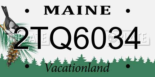 2TQ6034 Maine License Plate