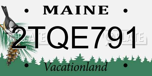 2TQE791 Maine License Plate