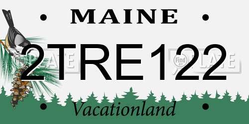 2TRE122 Maine License Plate