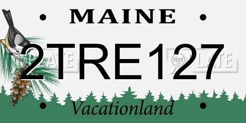 2TRE127 Maine License Plate