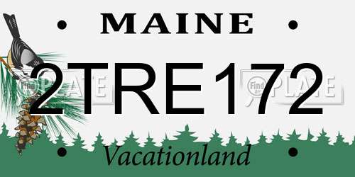 2TRE172 Maine License Plate