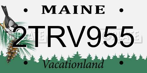 2TRV955 Maine License Plate