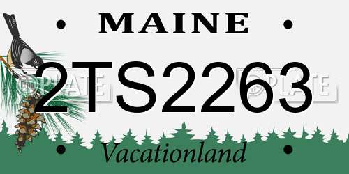 2TS2263 Maine License Plate