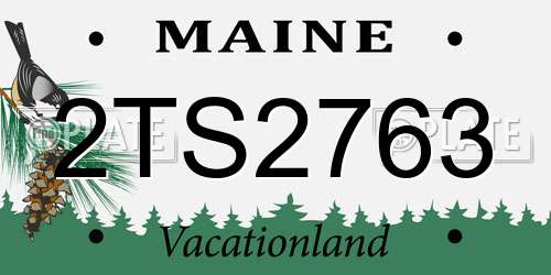 2TS2763 Maine License Plate