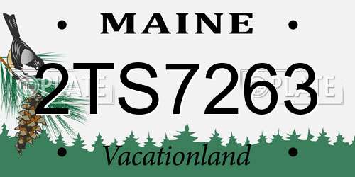 2TS7263 Maine License Plate