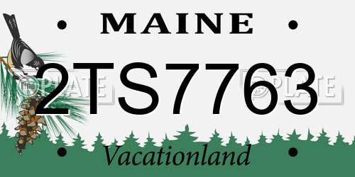 2TS7763 Maine License Plate