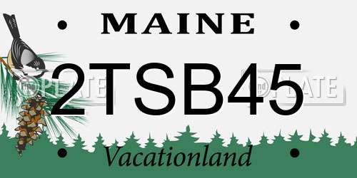 2TSB45 Maine License Plate