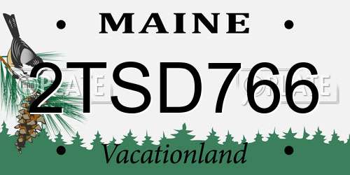 2TSD766 Maine License Plate
