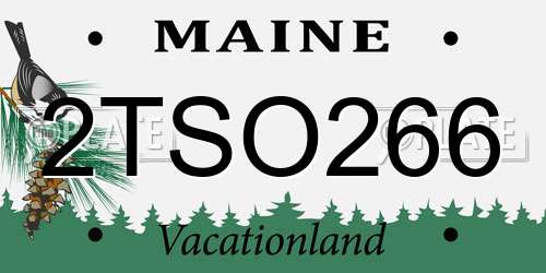2TSO266 Maine License Plate