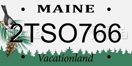 2TSO766 Maine License Plate