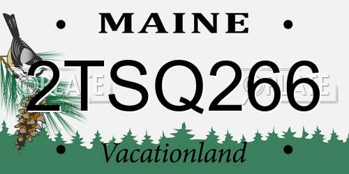 2TSQ266 Maine License Plate
