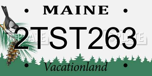 2TST263 Maine License Plate