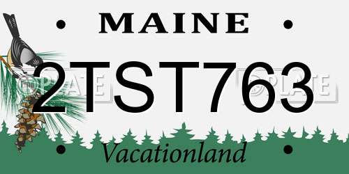 2TST763 Maine License Plate