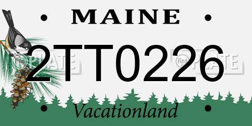 2TT0226 Maine License Plate